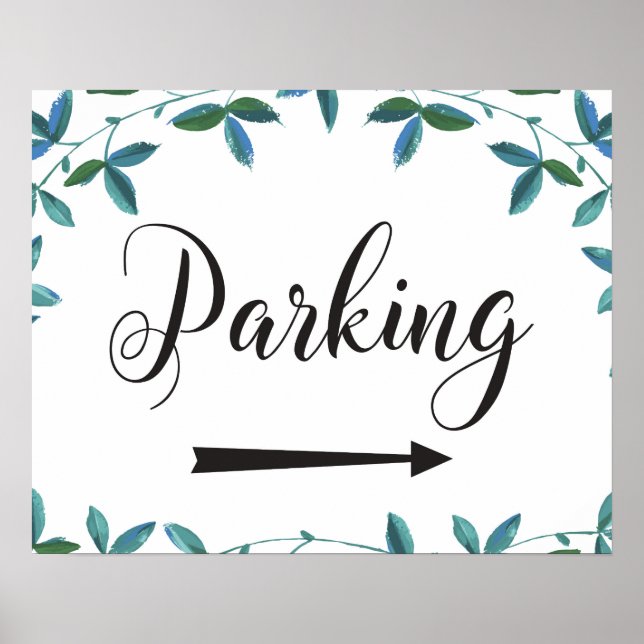 Wedding Parking Right Arrow Directions sign (Front)