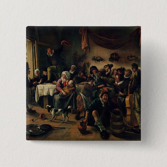 Wedding Party 15 Cm Square Badge (Front)