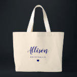Wedding Party Bag, Bridesmaid, Bachelorette, Navy Large Tote Bag<br><div class="desc">Tote Bags for your entire wedding party.  Fill with fun goodies for your bachelorette or destination wedding weekend.  Great bridesmaid gifts or beach bags!</div>