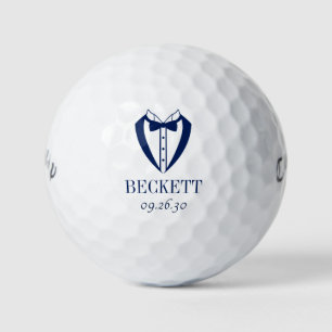Wedding Party Blue Tuxedo With Bow Tie Golf Balls