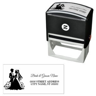 Wedding Party Bride Groom Elegant Address Self-inking Stamp