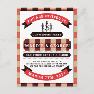 Wedding Party   Buffalo Check Flannel Postcard