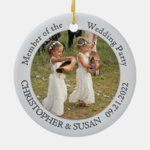 Wedding Party Custom Photo Ceramic Ornament