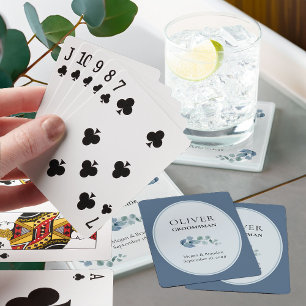 Wedding Party Eucalyptus Greenery Groomsman Playing Cards