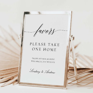Wedding Party Favours Sign Table Reception Poster