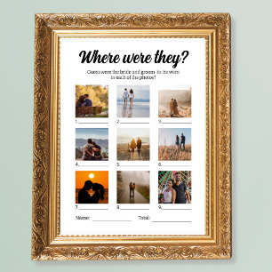 Wedding Party Game Where Were They Photo Guessing Poster