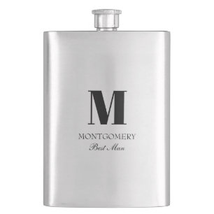 Wedding Party Gifts Monogram Best Man  Hip Flask