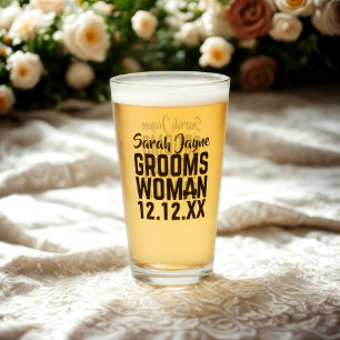 Wedding Party Groomswoman Glass Tumbler