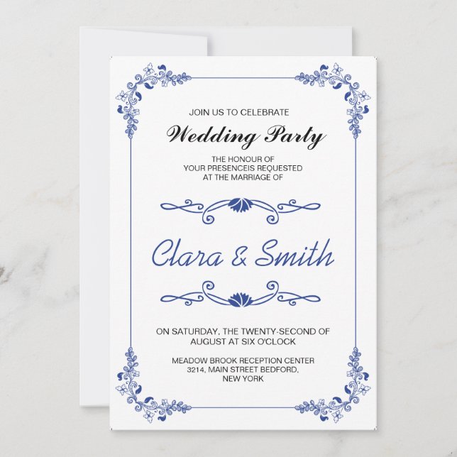 Wedding party invitation (Front)