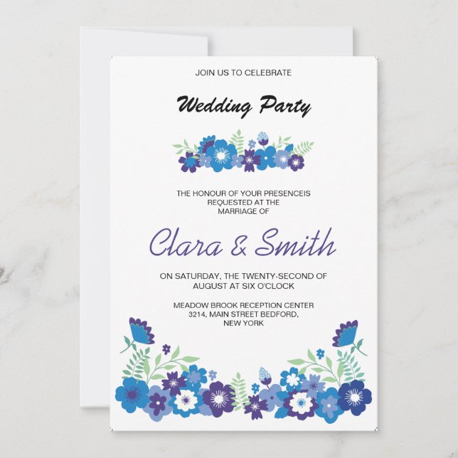 Wedding party invitation card (Front)