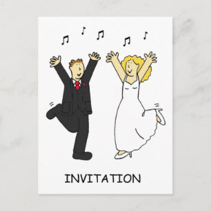 Wedding Party Invitation Couple Dancing Postcard