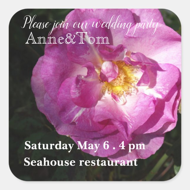 Wedding Party Invitation Sticker (Front)