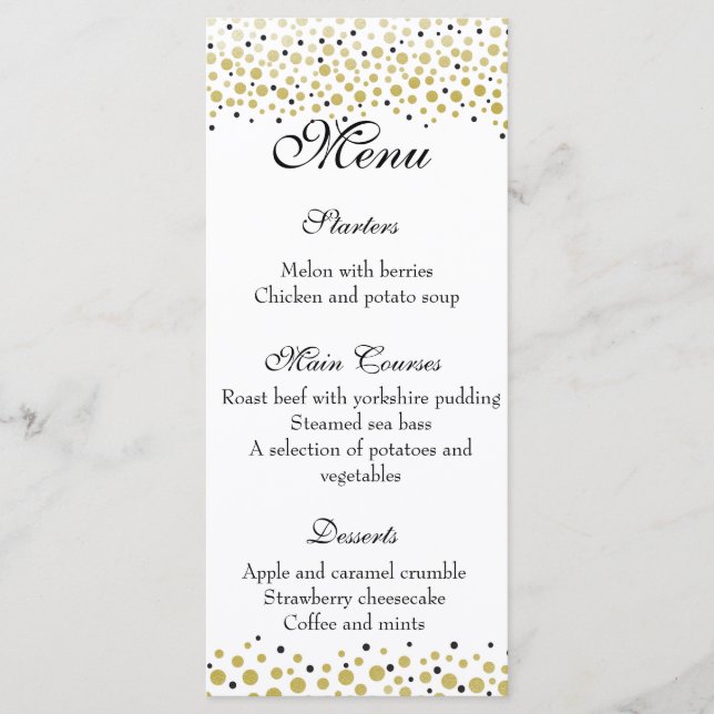 Wedding party menu (Front)