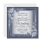 Wedding Party Navy Blue Floral Frame Silver Modern