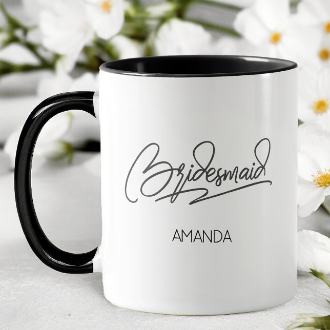 Wedding Party Personalised Name Bridesmaid Mug (Personalized Bridesmaid Coffee Mug)