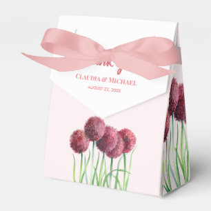 Wedding Party Purple Pink Allium Floral Watercolor Favour Box