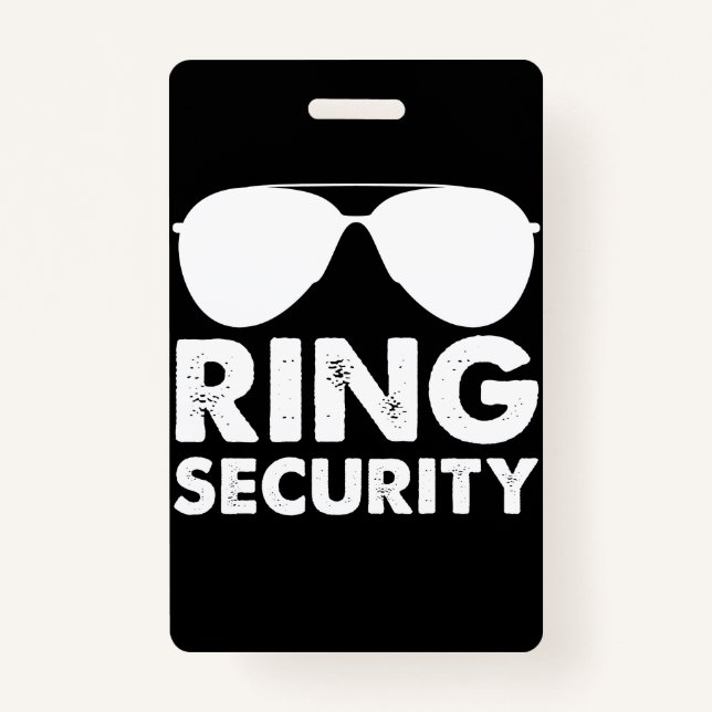 Wedding Party Ring Security Wedding Ring ID Badge (Front)