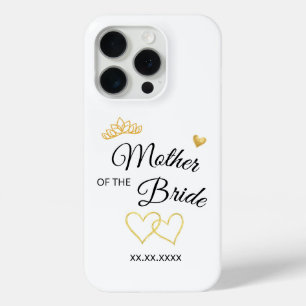 Wedding Party Role & Date Elegant Design iPhone 15 Pro Case