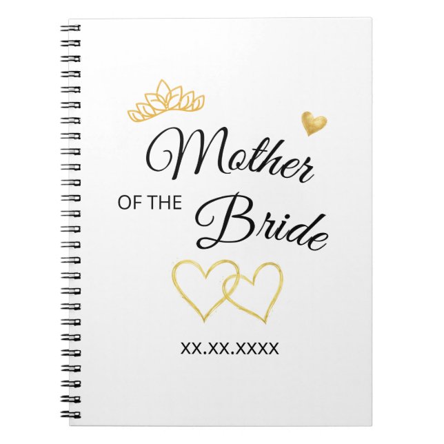 Wedding Party Role & Date Elegant Design Notebook (Front)