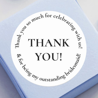 Wedding Party Thank You Wedding Favour Sticker