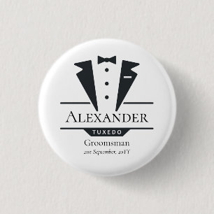 Wedding Party Tuxedo Gifts Groomsman 3 Cm Round Badge