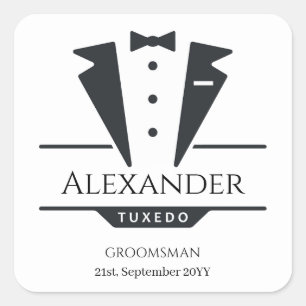 Wedding Party Tuxedo Gifts Groomsman   Square Sticker