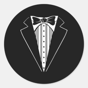 Wedding Party Tuxedo Matching Bachelor Party Funny Classic Round Sticker
