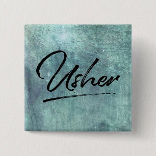 Wedding Party Usher 15 Cm Square Badge