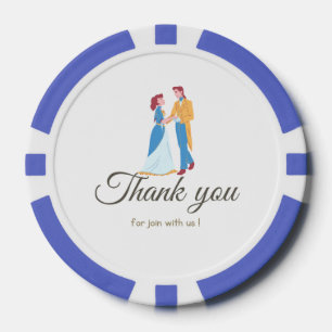 wedding party wish blue game couple Cinderella Poker Chips