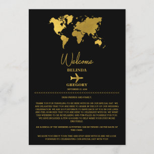 Wedding Passport Gold Black Itinerary Programme