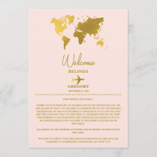 Wedding Passport Gold Blush Pink Itinerary Programme
