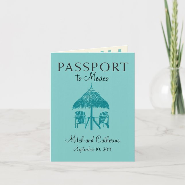 Wedding Passport Invitation to Mexico (Front)