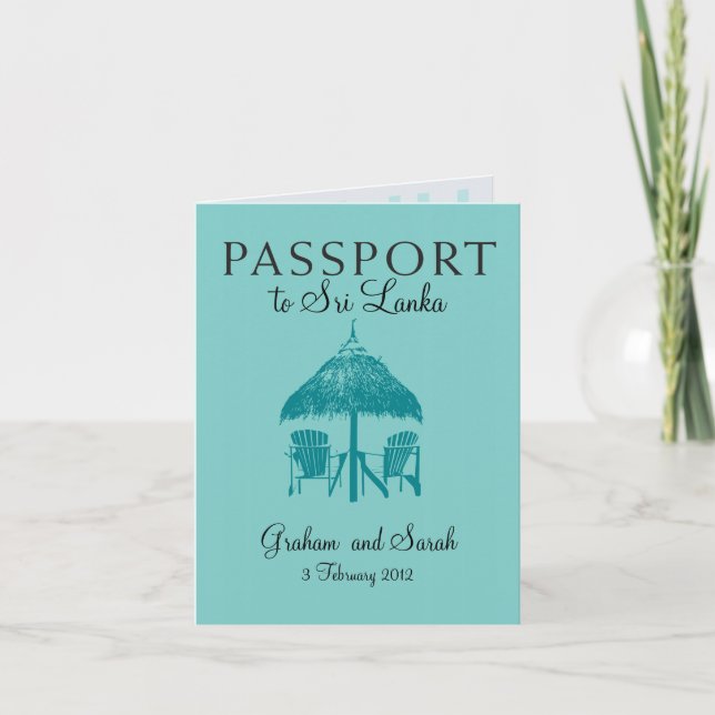 Wedding Passport Invitation to Sri Lanka (Front)