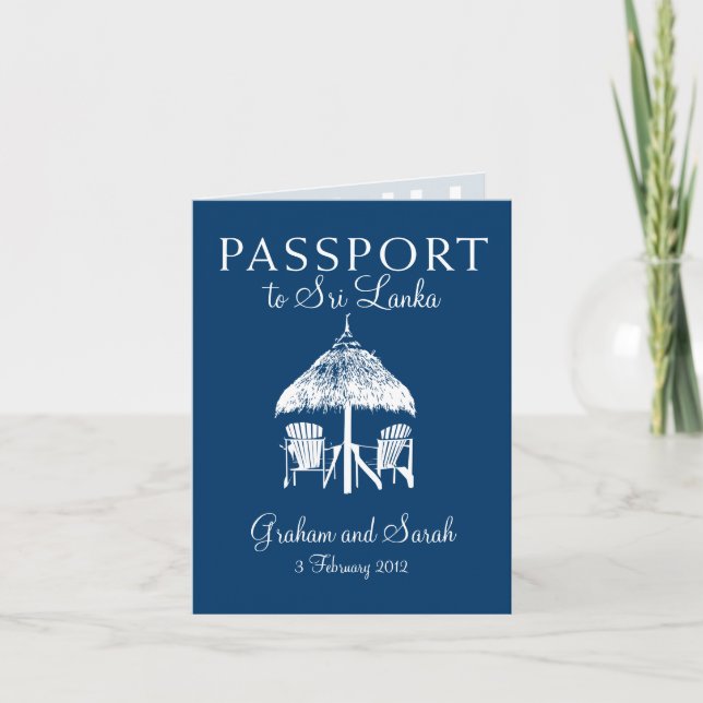 Wedding Passport Invitation to Sri Lanka (Front)