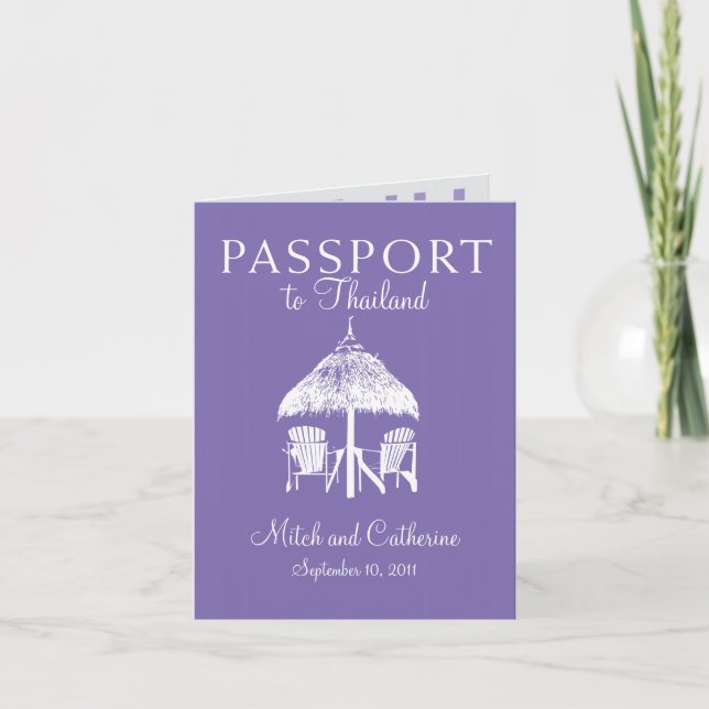 Wedding Passport Invitation to Thailand (Front)