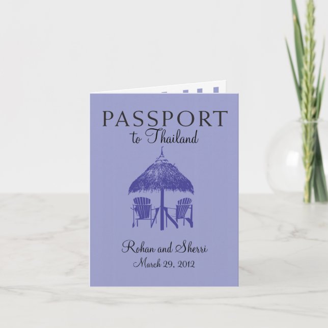 Wedding Passport Invitation to Thailand (Front)