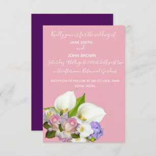 Wedding pastel bouquet floral and pink theme invitation