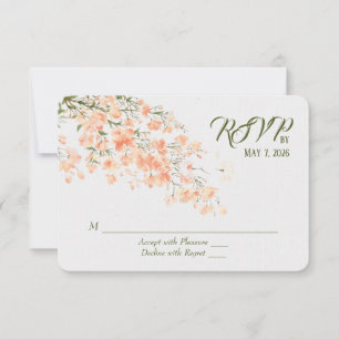 Wedding Peach Blossoms RSVP Card