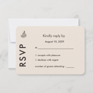 Wedding Peacock Botanical Pink Couture RSVP Card