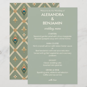 Wedding Peacock Botanical Vintage Floral