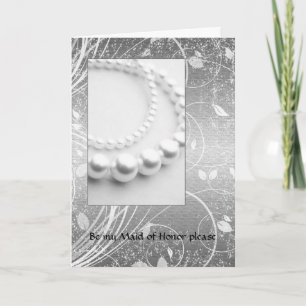 Wedding Pearls Maid of Honour Invitation