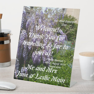 Wedding Pedestal Sign Wisteria