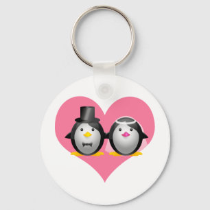 Wedding Penguins Key Ring