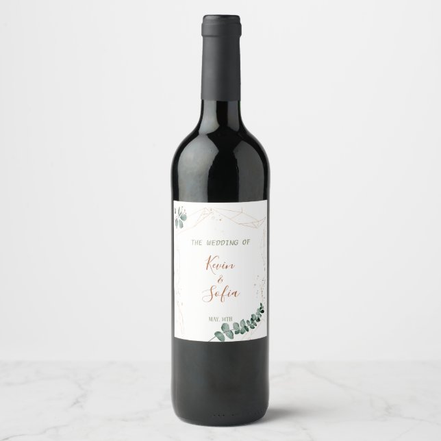 Wedding Personalise Bottle Wine Label (Front)