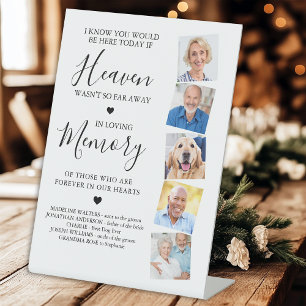 Wedding Personalised 5 Photo Heaven Memorial Pedestal Sign