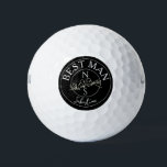 Wedding Personalised Golf Balls<br><div class="desc">Contemporary,  modern,  simple,  elegant black and white personalised golf ball wedding gift for Best Man with name and monogram - initials of Bride and Groom.</div>
