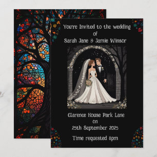 Wedding Personalised Invite Cartoon Image 