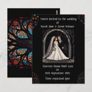 Wedding Personalised Invite Cartoon Image  Postcard
