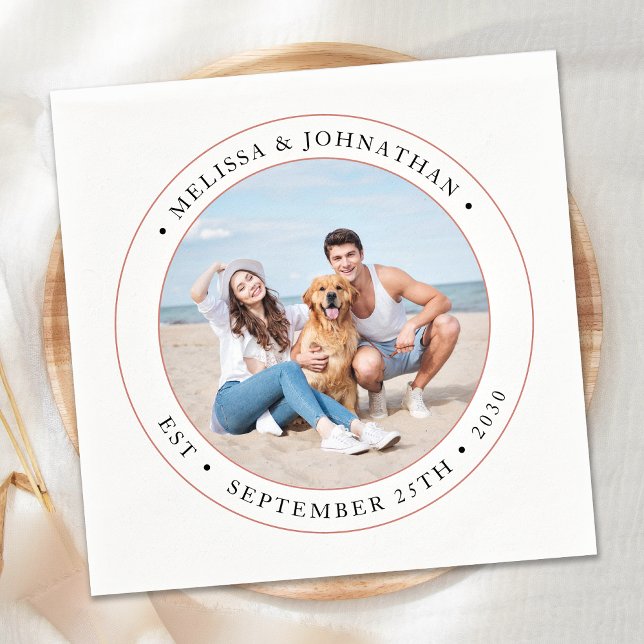 Wedding Personalised Modern Photo Napkin (Creator Uploaded)