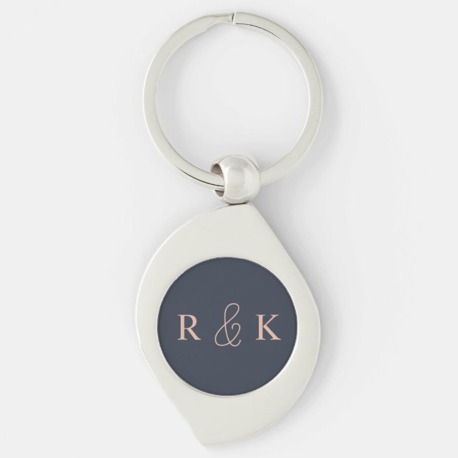 Wedding personalised monogrammed key ring (Front)